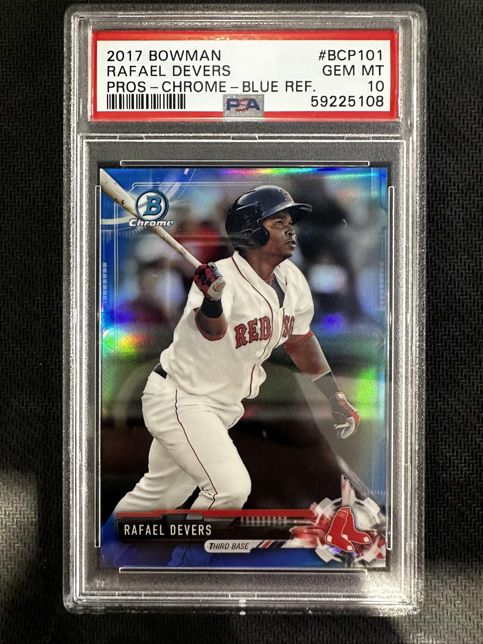 #BCP101 Rafael Devers 2017 Bowman SN #/150 Boston Red Sox Chrome Prospects Blue