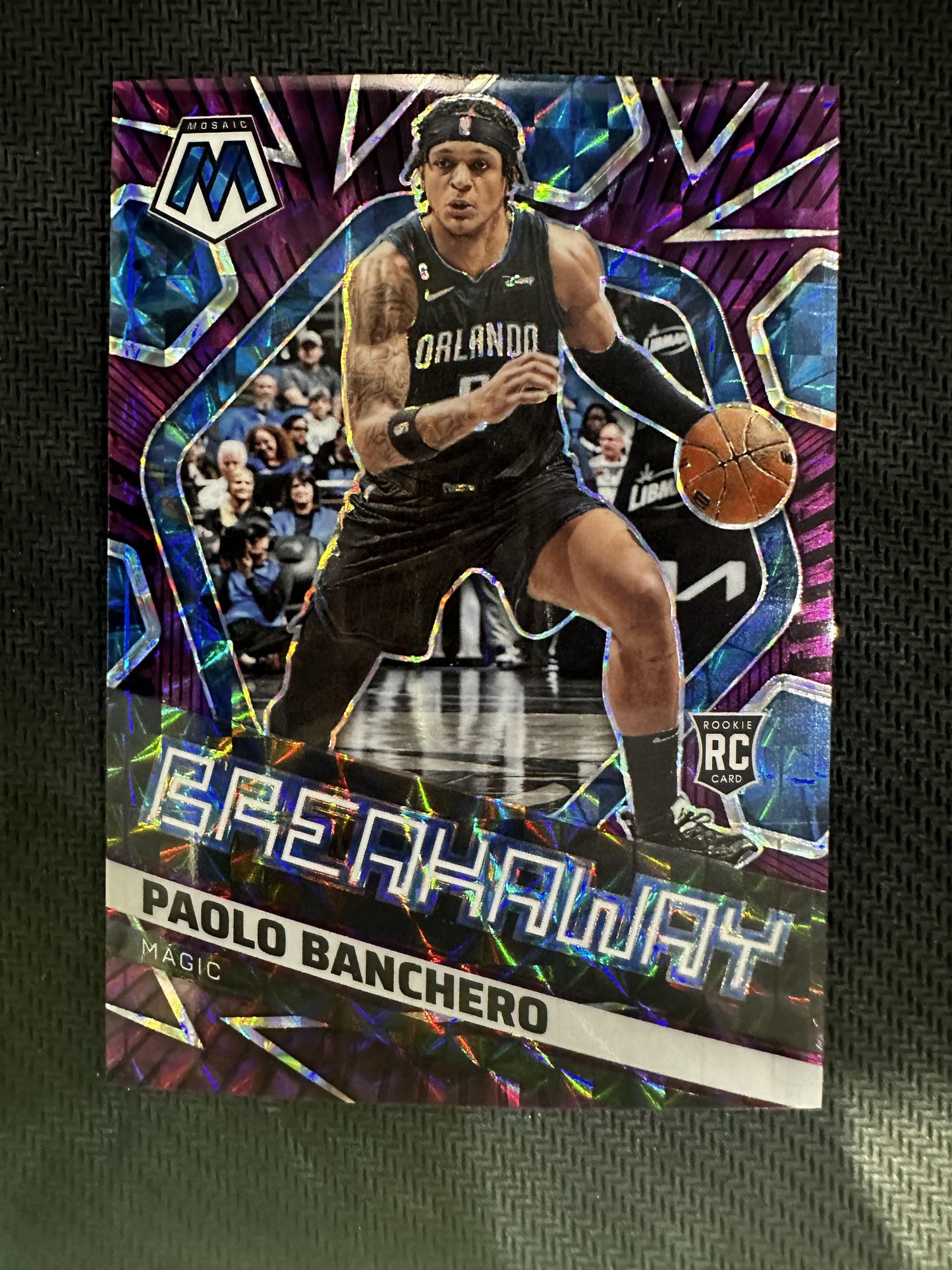#19 Paolo Banchero 2022-23 Panini Mosaic SN #/99 Magic Breakaway Mosaic Purple