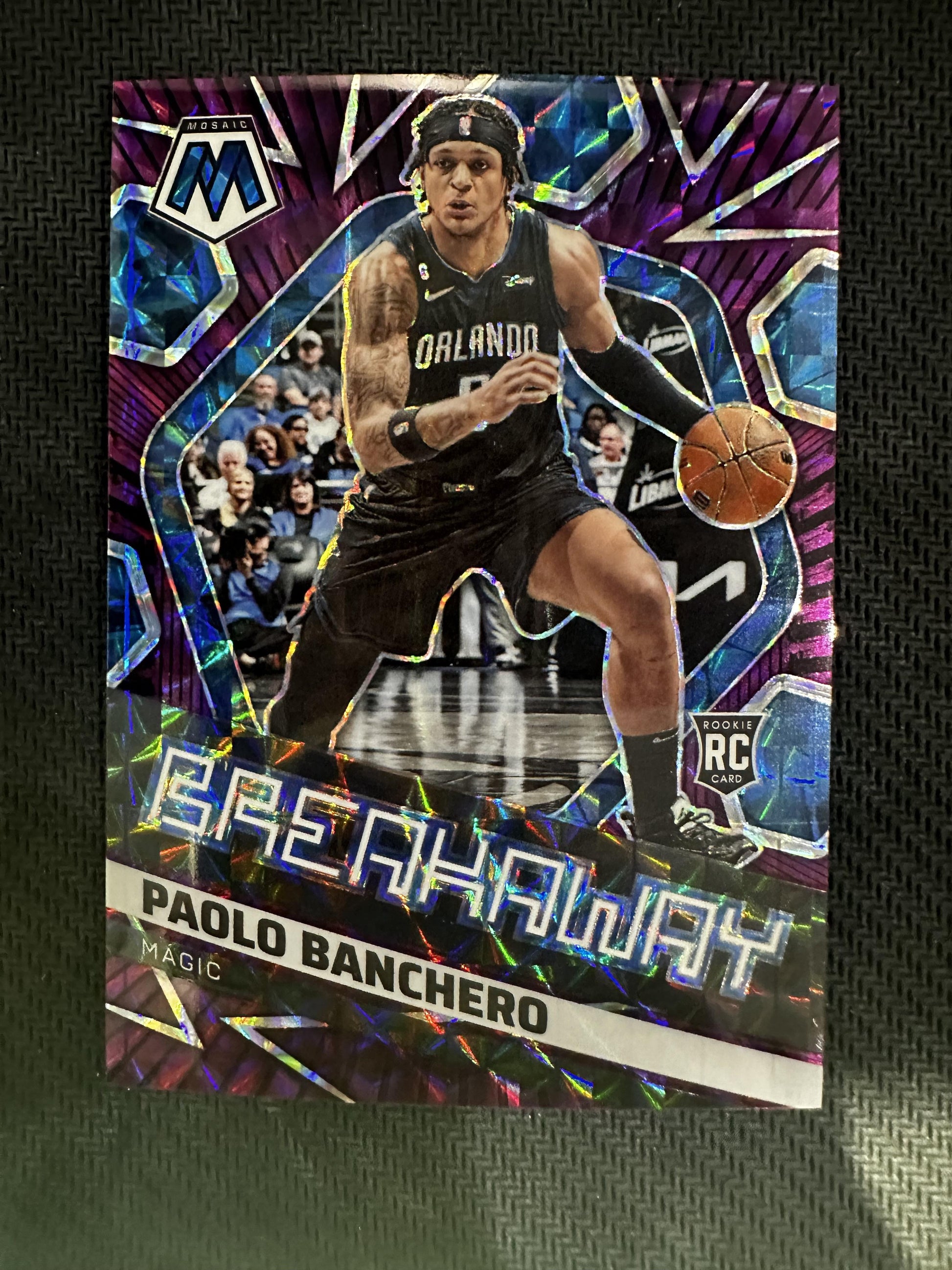 #19 Paolo Banchero 2022-23 Panini Mosaic SN #/99 Magic Breakaway Mosaic Purple