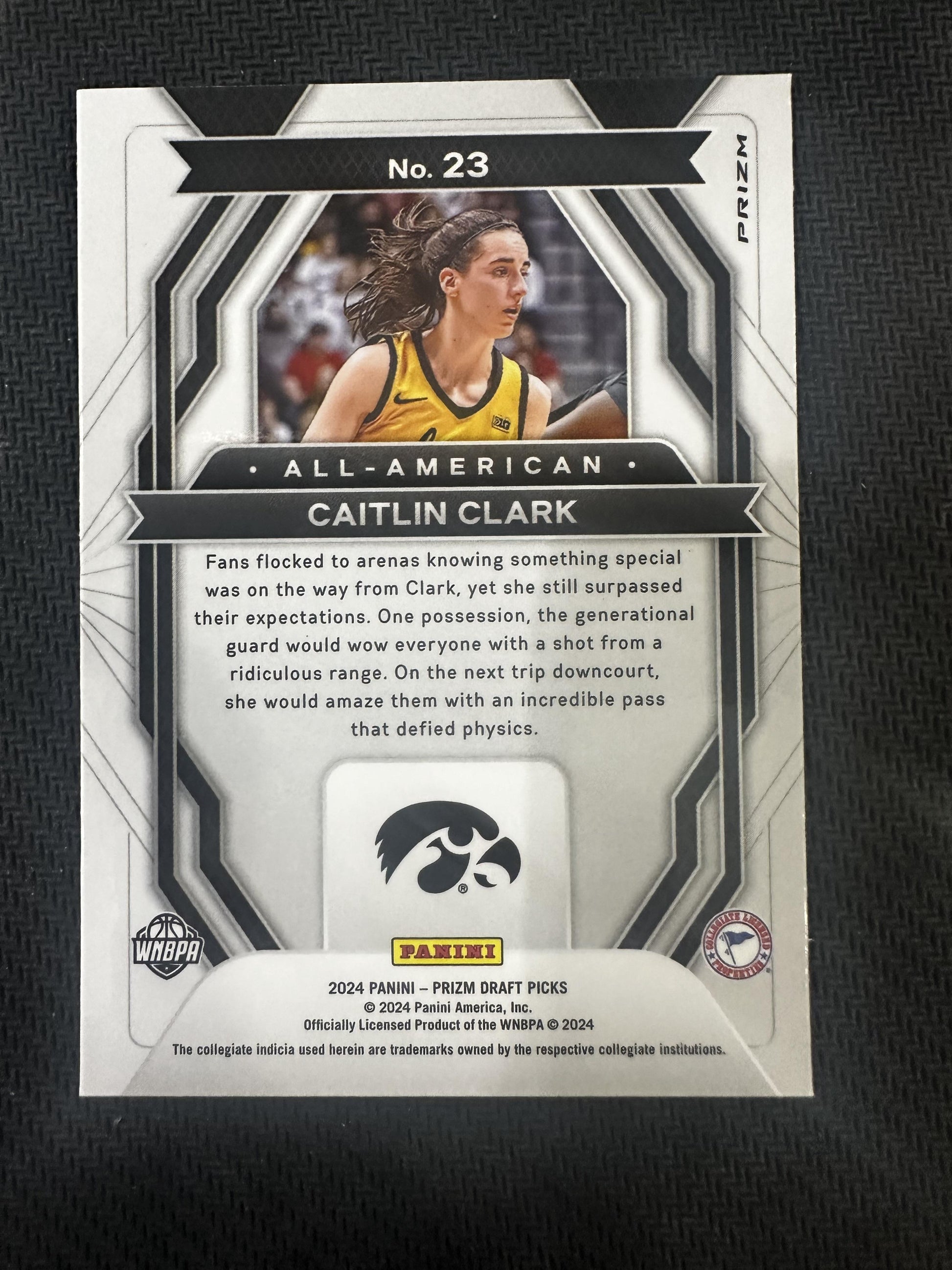 #23 Cailtin Clark 2024 Prizm Draft Picks All-American Silver