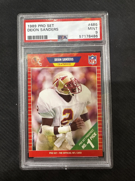 #486 Deion Sanders 1989 Pro Set 9 MT sports