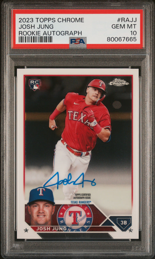 #RAJJ Josh Jung 2023 Topps Chrome Rookie Autograph 10 GEM-MT sports
