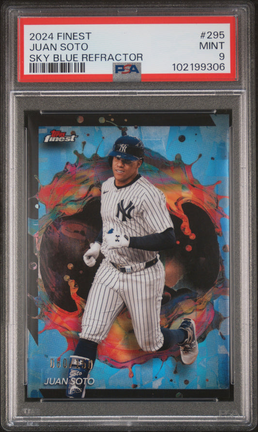 #295 Juan Soto 2024 Topps Finest 9 MT sports Sky Blue Refractor