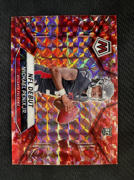 #274 Michael Penix Jr. 2024 Panini Mosaic Atlanta Falcons sports Mosaic Camo Red