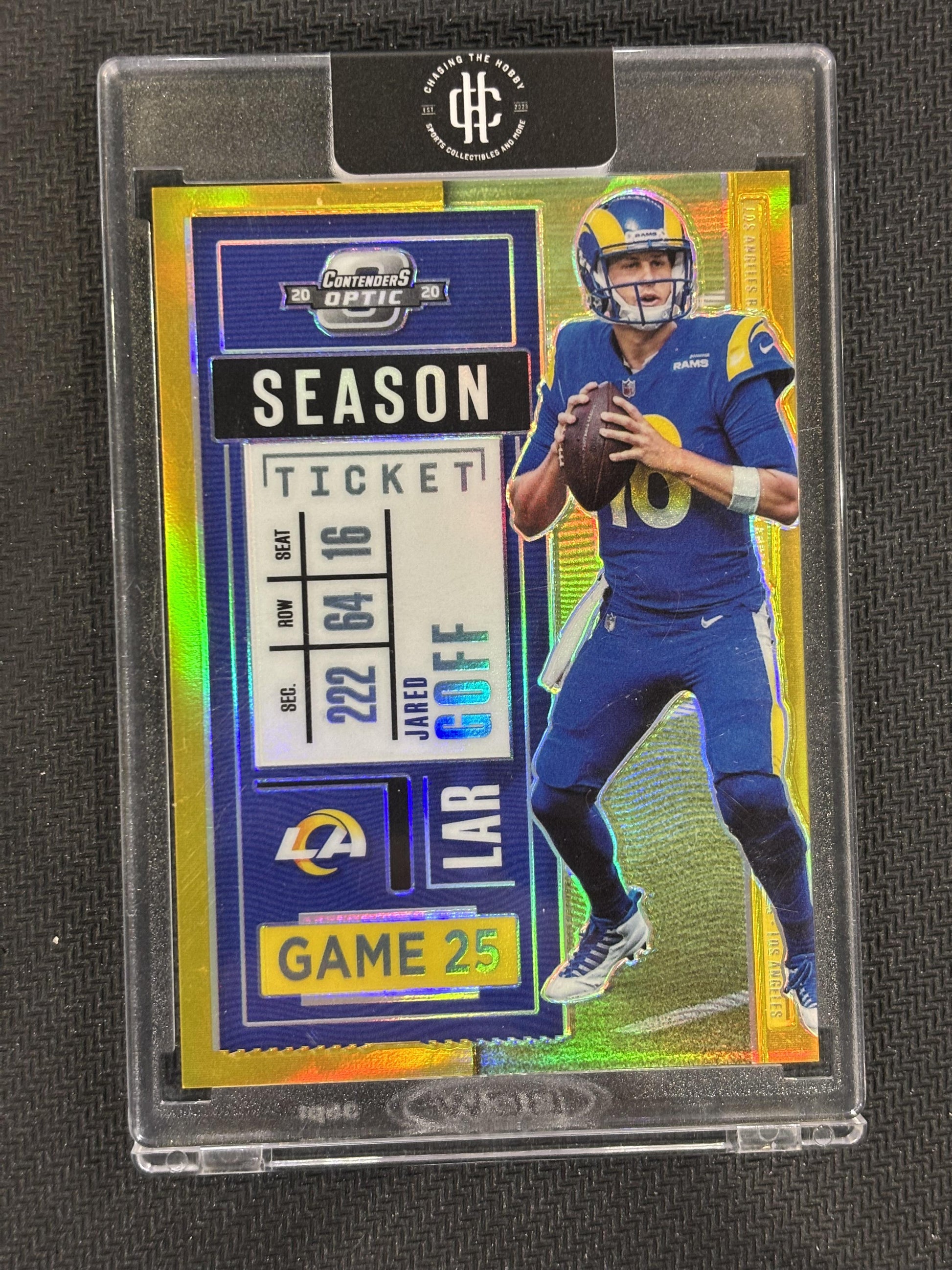 #33 Jared Goff 2020 Panini Contenders Optic SN #/10 Los Angeles Rams sports Gold