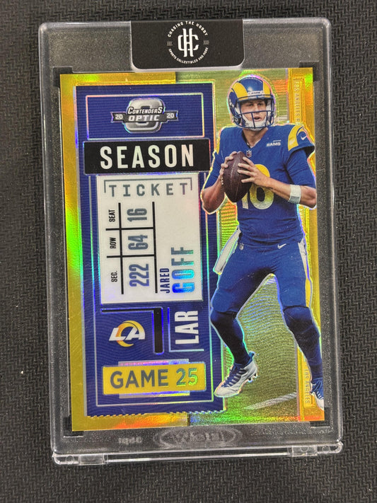 #33 Jared Goff 2020 Panini Contenders Optic SN #/10 Los Angeles Rams sports Gold