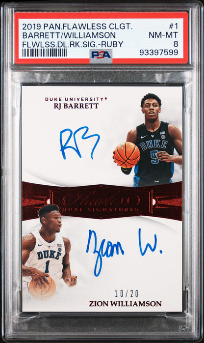 #1 Barrett/Williamson 2019 Panini Flawless Collegiate Dual Signatures 8 Ruby