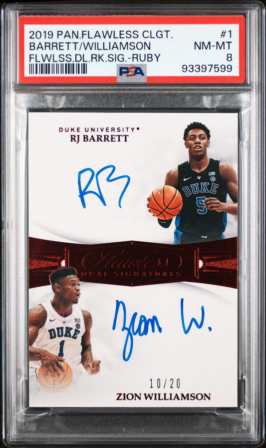 #1 Barrett/Williamson 2019 Panini Flawless Collegiate Dual Signatures 8 Ruby