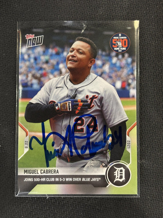 #691 Miguel Cabrera 2021 Topps Now In Person Auto With JSA Cert