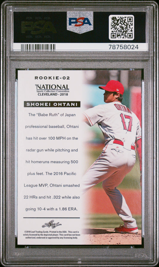 #02 Shohei Ohtani 2018 Leaf National Convention Shohei Ohtani Rookie 10 Rookie