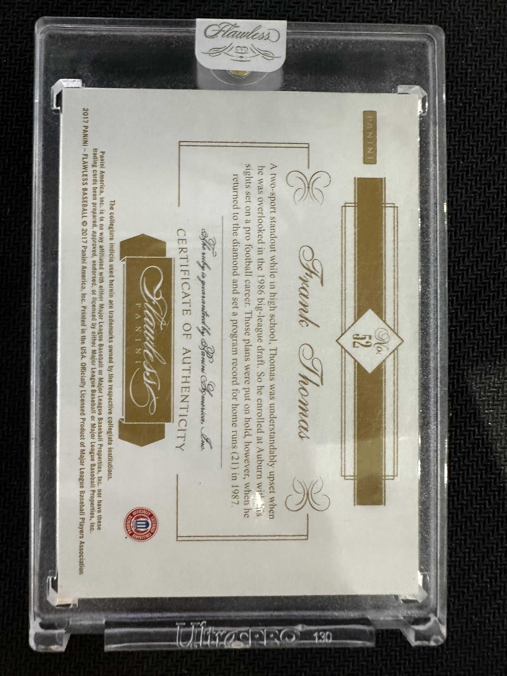 #23 Frank Thomas 2017 Panini Flawless SN #/15 Chicago White Sox sports Ruby