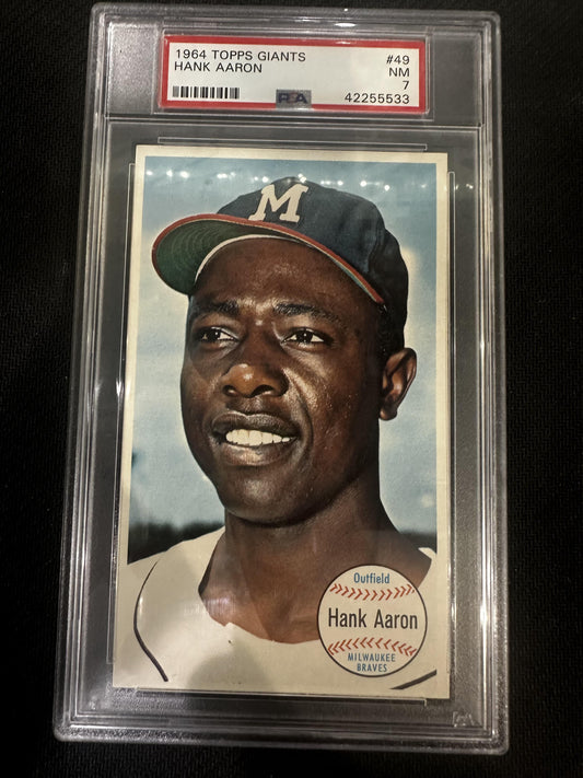 #49 Hank Aaron 1964 Topps Giants 7 NM sports