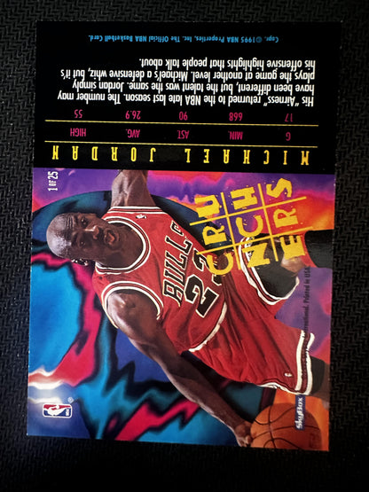 #1 Michael Jordan 1995-96 Hoops Chicago Bulls sports Number Crunchers