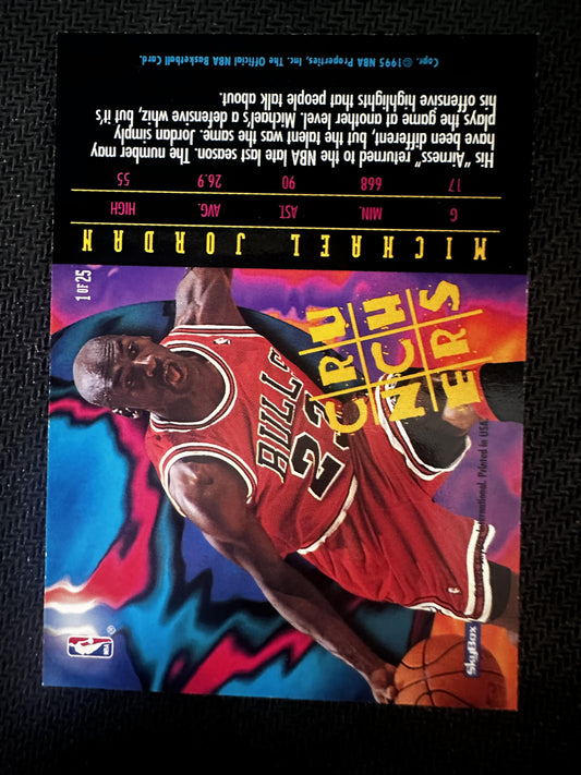 #1 Michael Jordan 1995-96 Hoops Chicago Bulls sports Number Crunchers