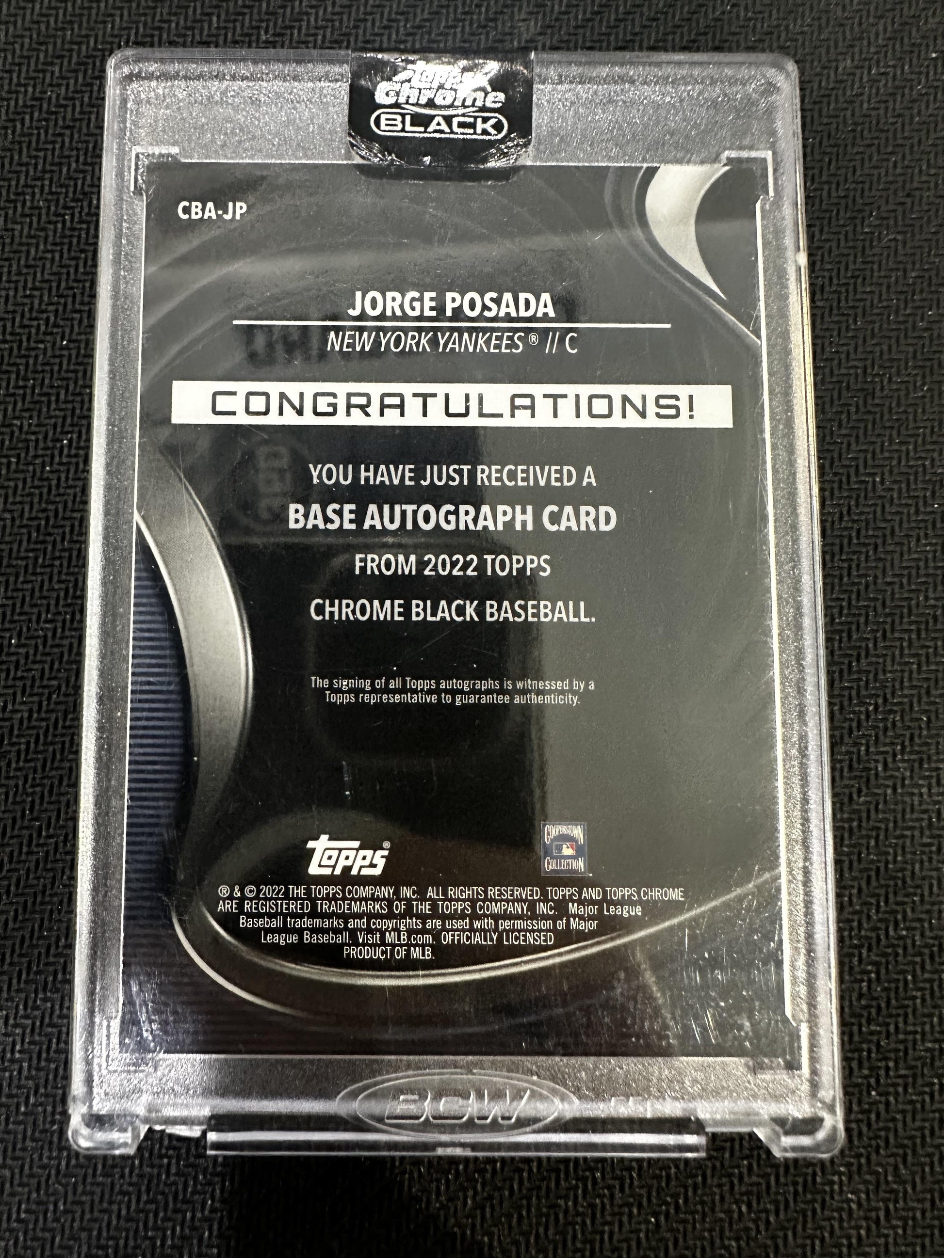 #CBA-JP Jorge Posada 2022 Topps Chrome Black SN,AU Auto #/5 New York Yankees Red
