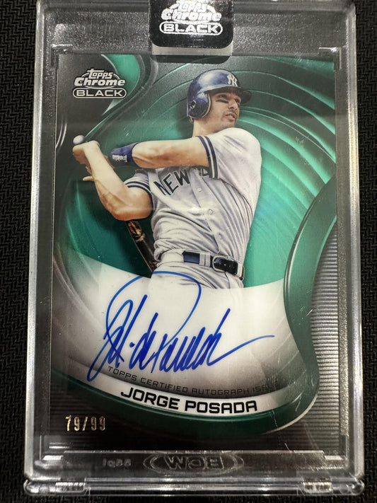 #CBA-JP Jorge Posada 2022 Topps Chrome Black SN,AU Auto #/99 Yankees Auto Green