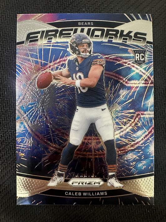 #25 Caleb Williams 2024 Panini Prizm Chicago Bears sports Fireworks