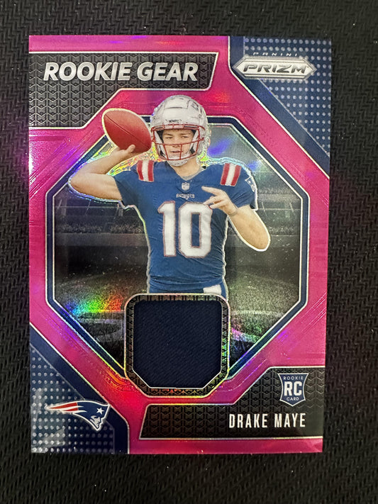 #RG-DME Drake Maye 2024 Panini Prizm MEM New England Patriots Rookie Gear Pink