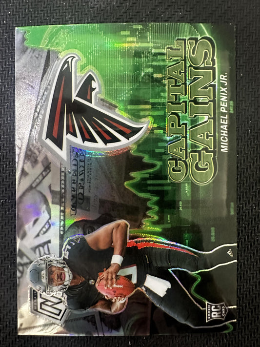#18 Michael Penix Jr. 2024 Panini Mosaic Atlanta Falcons Capital Gains Silver