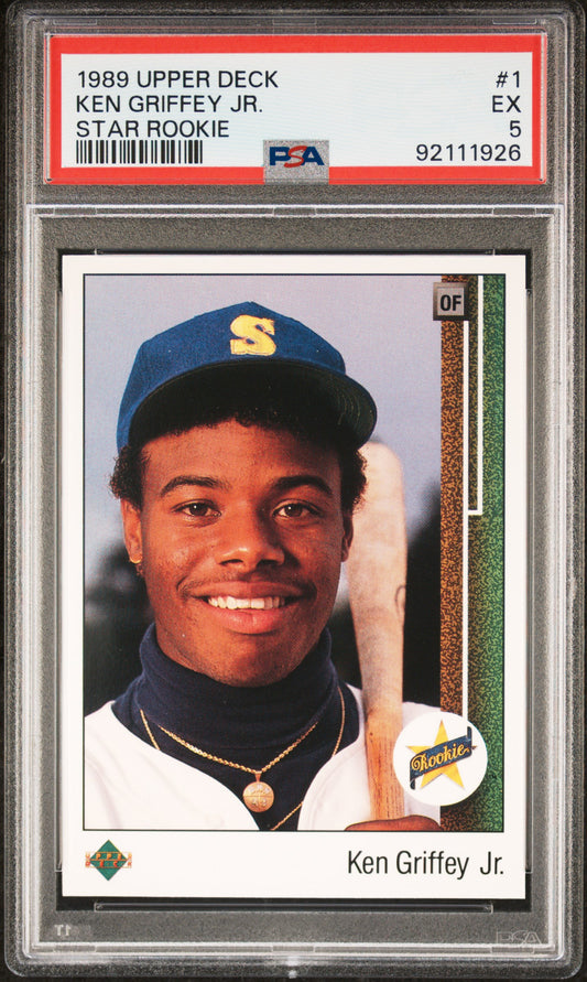 #1 Ken Griffey Jr. 1989 Upper Deck 5 EX sports Star Rookie