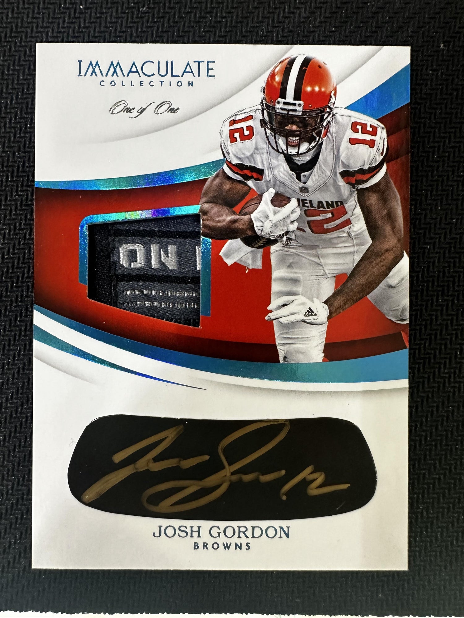 #EY-JG Josh Gordon 2018 Panini Immaculate Auto /1 Browns Immaculate Eye Black