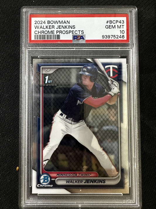 #BCP-43 Walker Jenkins 2024 Bowman Minnesota Twins sports Chrome Prospects