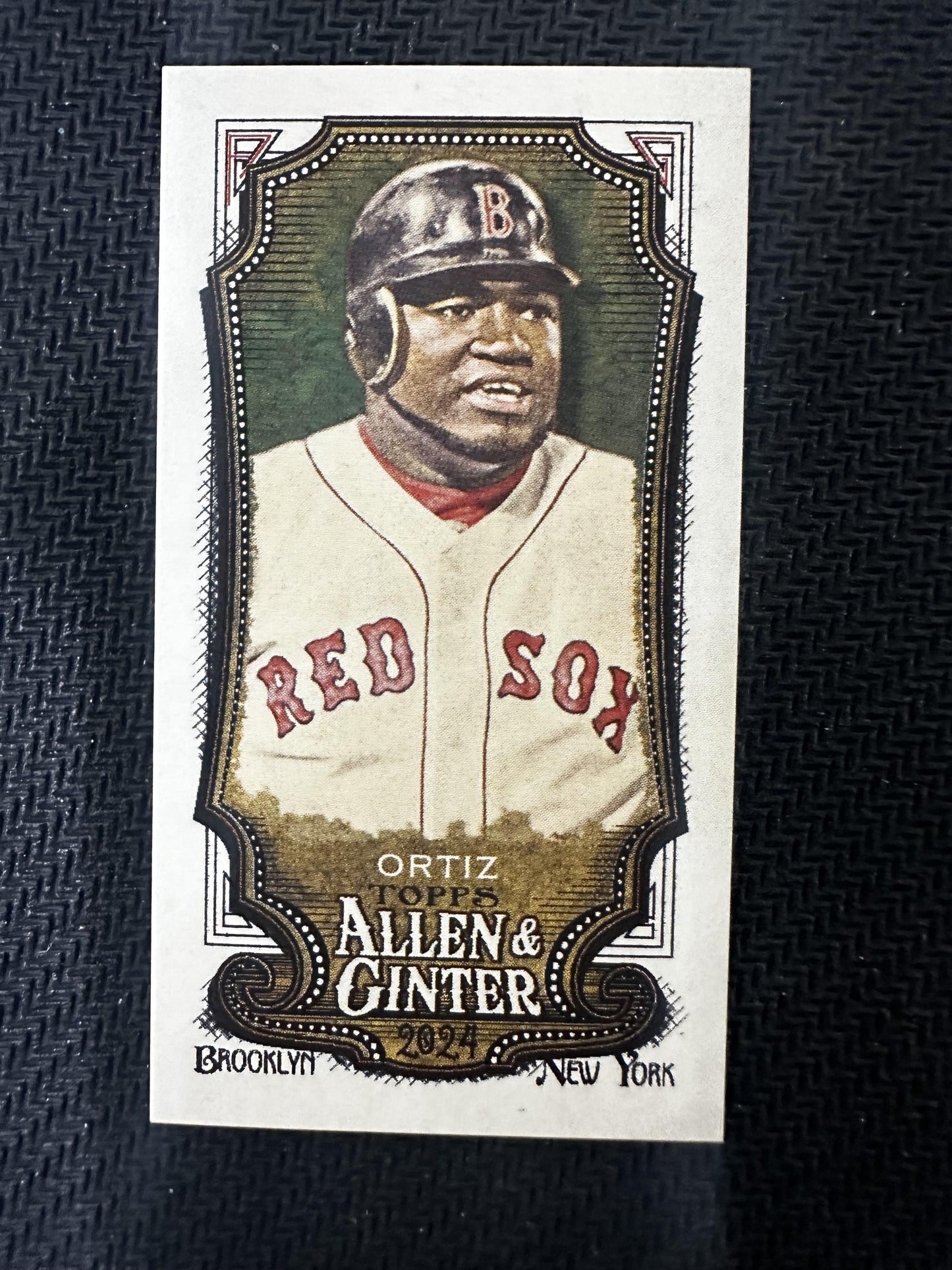 #136 David Ortiz 2024 Topps Allen & Ginter SN #/25 Red Sox Mini Brooklyn Back