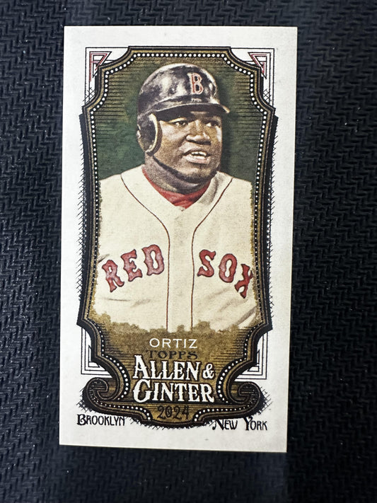 #136 David Ortiz 2024 Topps Allen & Ginter SN #/25 Red Sox Mini Brooklyn Back