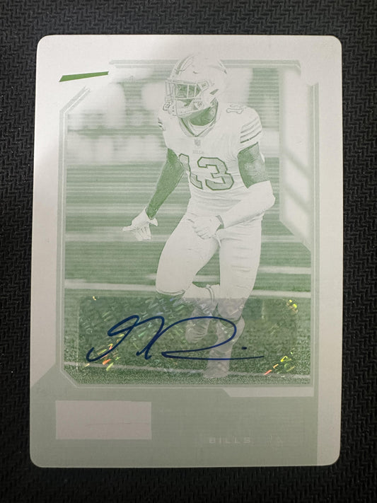#140 Gabriel Davis 2020 Panini Playbook Auto /1 Bills Signatures Printing Plate