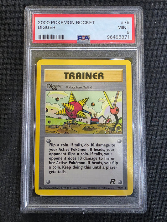 #75/82 Digger Team Rocket PSA 9