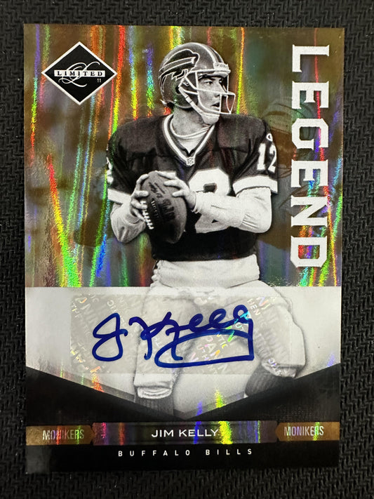#108 Jim Kelly 2011 Panini Limited /15 Bills Monikers Auto Gold