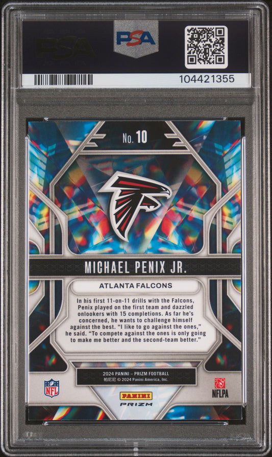 #10 Michael Penix Jr. 2024 Panini Prizm Prizmatic 10 Prizmatic-Green Prizm