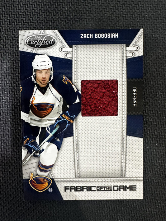 #ZB Zach Bogosian 2010-11 Panini Certified /250 Thrashers Fabric of the Game