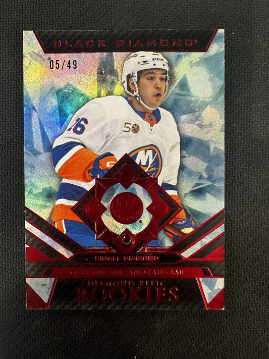 #BDR-AD Arnaud Durandeau 2023 Upper Deck Black Diamond /49 Islanders Relic Ruby