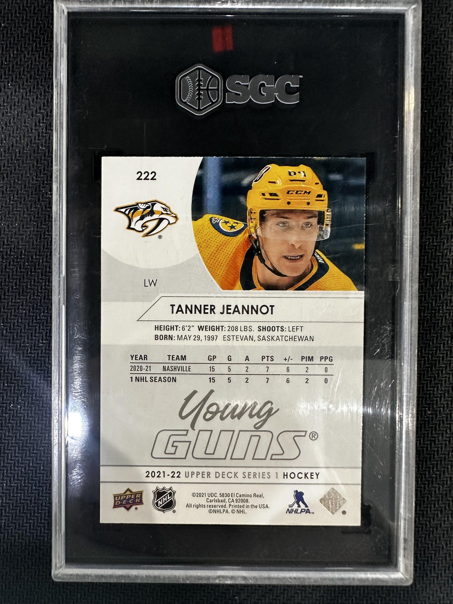 #222 Tanner Jeannot 2021-22 Upper Deck RC Rookie 10