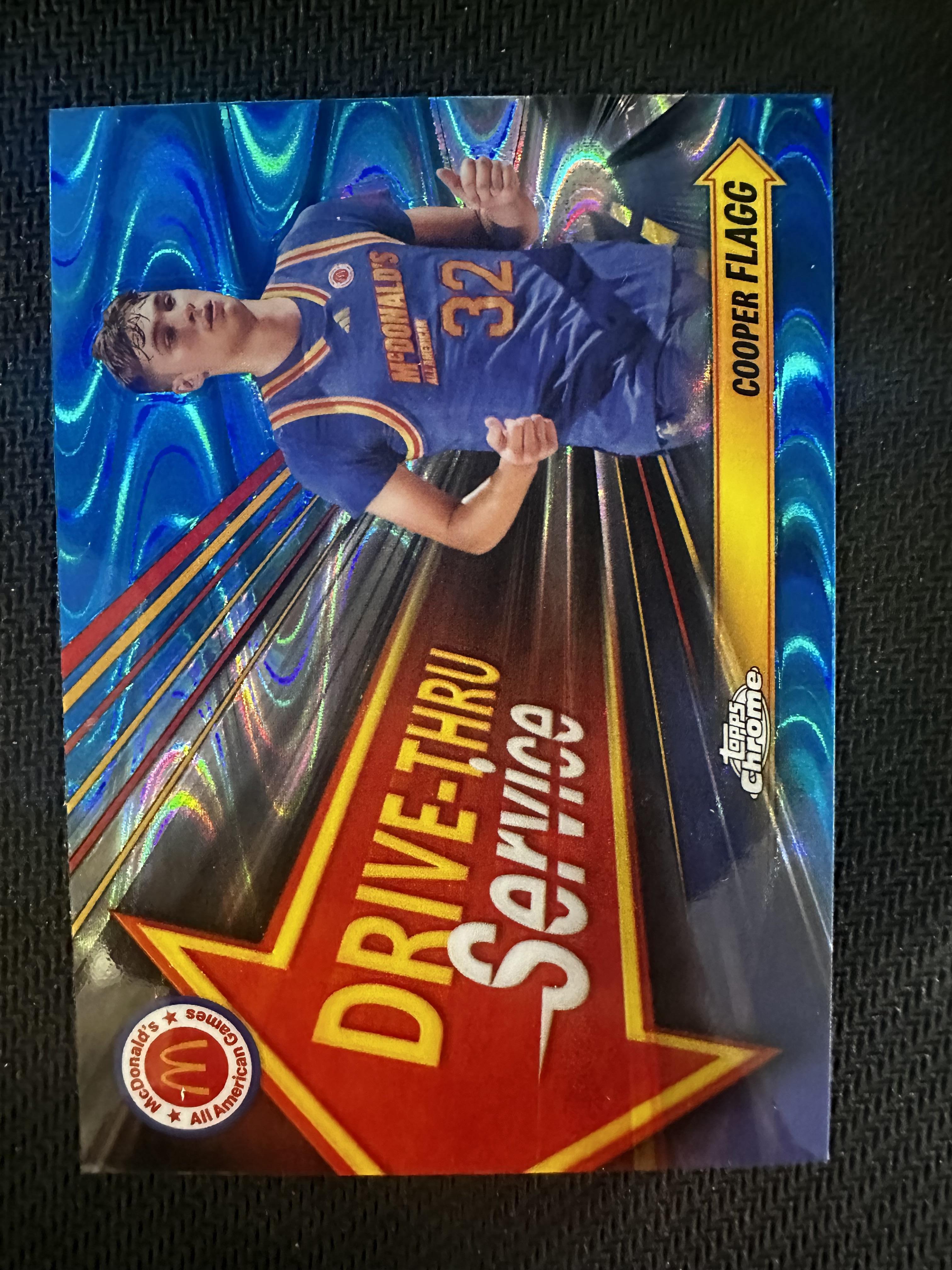 Topps Drive In #DTS-COF Cooper Flagg 2024 Topps Chrome Drive Thru Service Blue RayWav ...