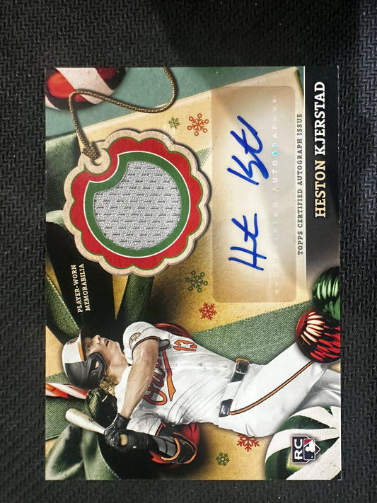 #ARC-HK Heston Kjerstad 2024 Topps Holiday BOrioles Autographed Relics