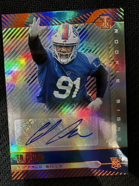 #RS-EDO Ed Oliver 2019 Panini Illusions AU Auto Bills Rookie Signs Orange