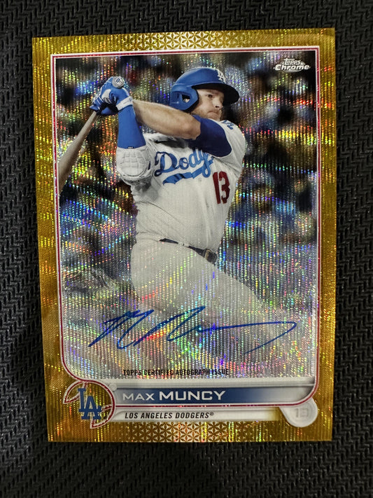 #CVA-MM Max Muncy 2022 Topps Chrome /50 Dodgers Veteran Auto Gold Wave Refractor