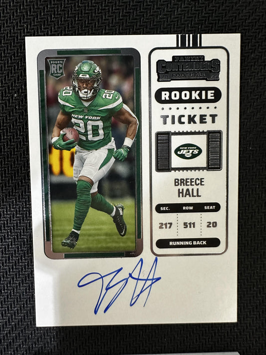 #105 Breece Hall 2022 Panini Contenders Rookie Ticket Auto Signature