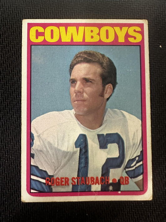 #200 Roger Staubach 1972 Topps RC Rookie Dallas Cowboys sports