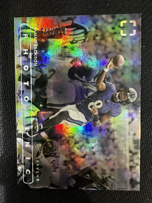 #5 Lamar Jackson 2024 Panini Photogenic SN #/175 Baltimore Ravens sports Silver