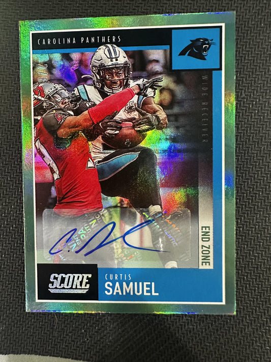 #258 Curtis Samuel 2020 Score SN,AU Auto #/6 Panthers Signatures End Zone