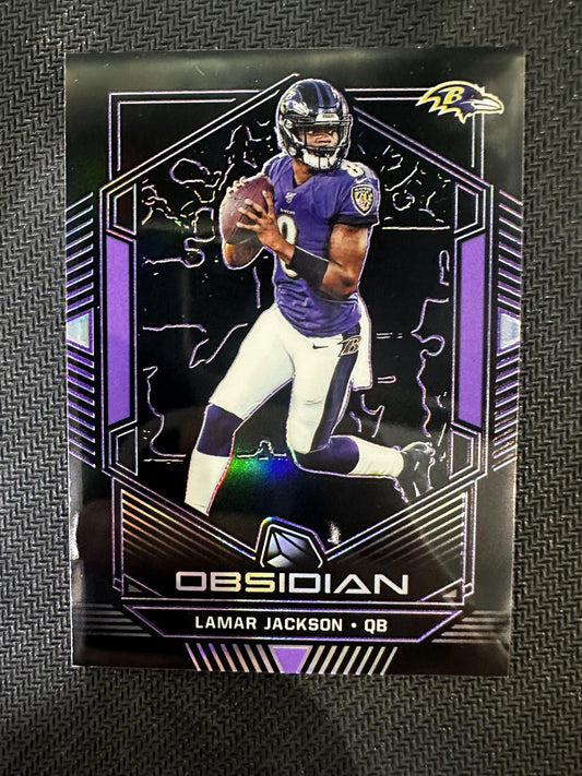 #17 Lamar Jackson 2019 Panini Obsidian SN /75 Ravens Electric Etch Purple