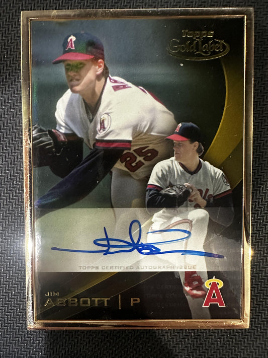 #GLFA-JAB Jim Abbott 2016 Topps Gold Label Angels Gold Framed Auto