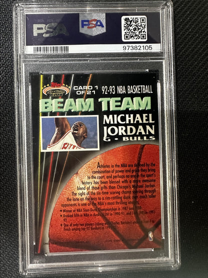 #1 Michael Jordan 1992-93 Stadium Club Chicago Bulls sports Beam Team