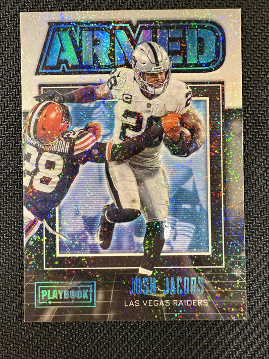 #A-7 Josh Jacobs 2022 Panini Playbook Las Vegas Raiders sports Armed