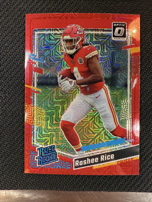 #257 Rashee Rice 2023 Donruss Optic RC Rookie Kansas City Chiefs sports Red Mojo