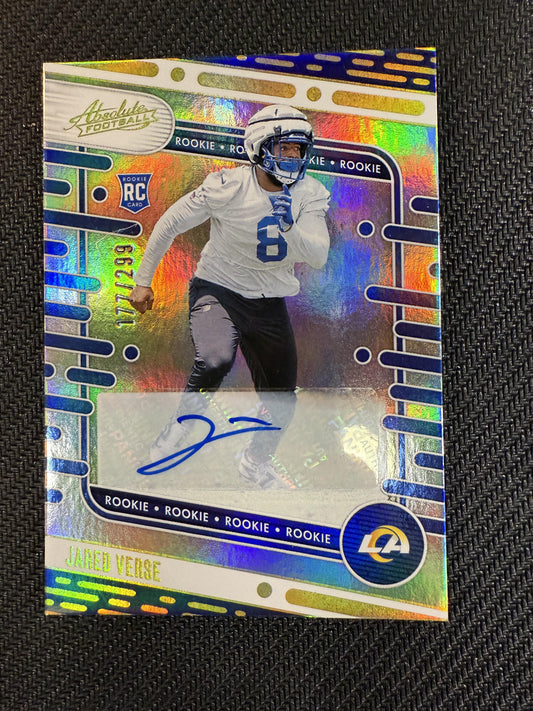 #119 Jared Verse 2024 Panini Absolute Auto /299 Rams Signature Rookies Spectrum