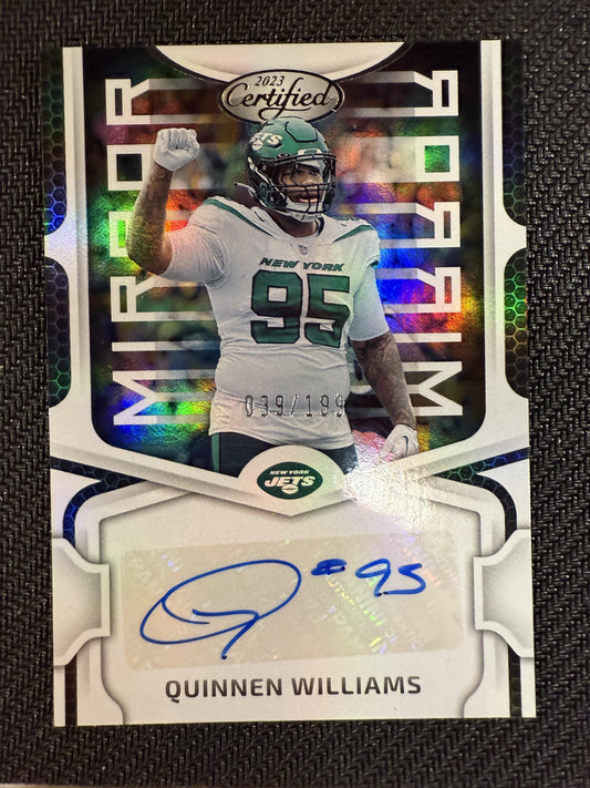 #MS73 Quinnen Williams 2023 Panini Certified SN,AU Auto #/199 Jets Signatures